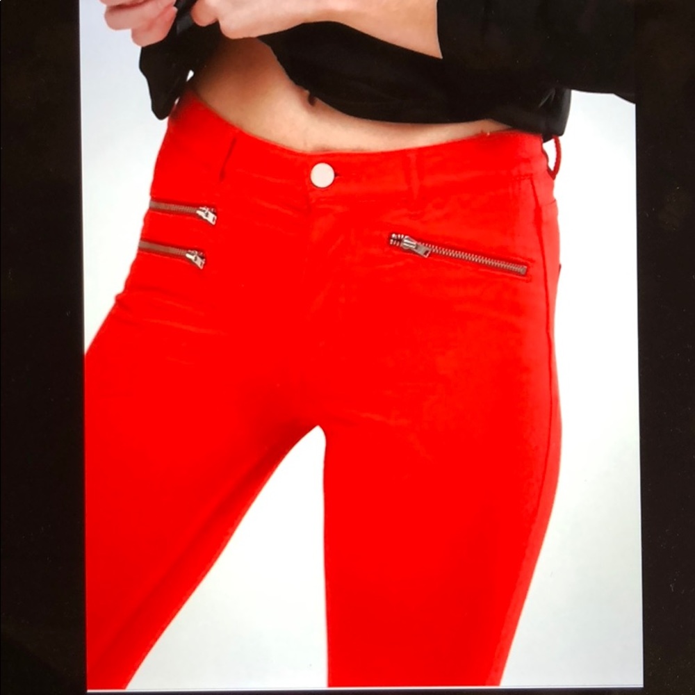 NWT French Connection Skinny Zipped Red Jeans